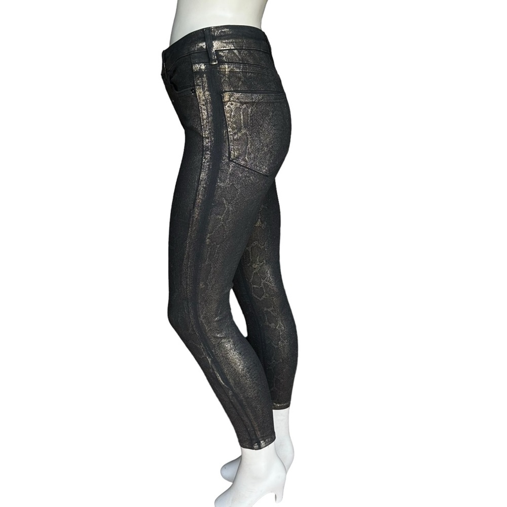 All Saints Miller Snakeskin Print Metallic Foil Grunge Jeans Size 25 - Picture 10 of 12